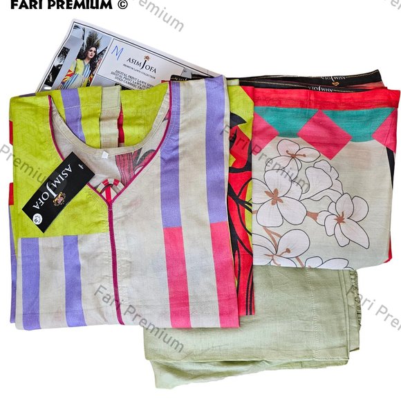 Asim Jofa 3PC Printed Premium Lawn Shalwar Kameez Suit Pakistani/Indian Med 39 - Picture 11 of 11